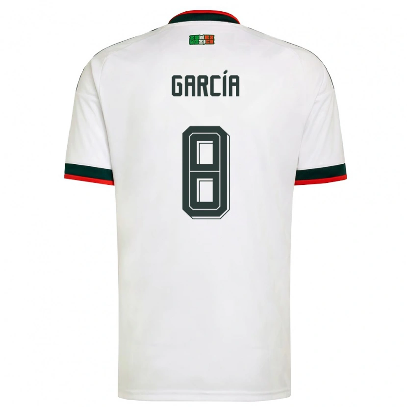 Danxen Niño Camiseta México Gael García #8 Blanco Borgoña Verde 2ª Equipación 26-28 La Camisa