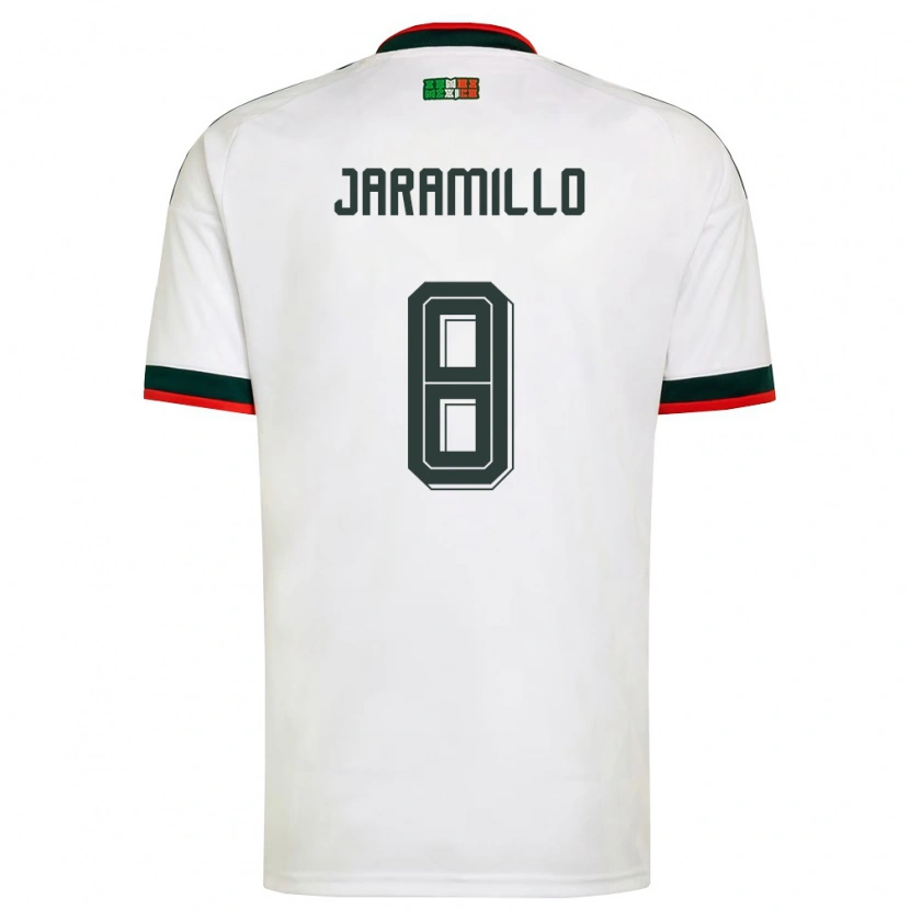 Danxen Niño Camiseta México Carolina Jaramillo #8 Blanco Borgoña Verde 2ª Equipación 26-28 La Camisa