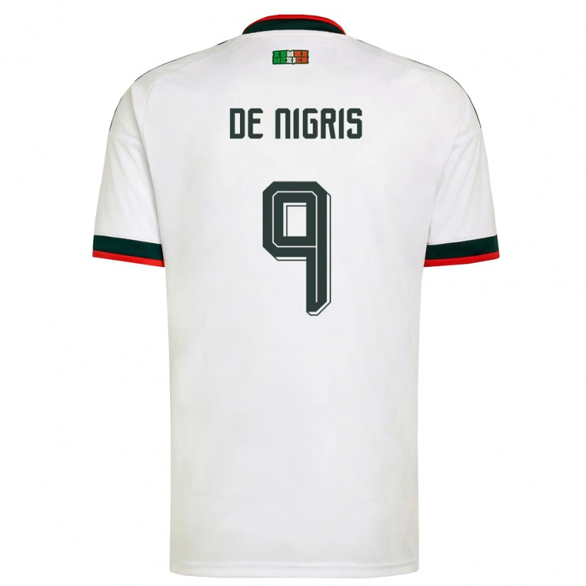 Danxen Niño Camiseta México Aldo De Nigris #9 Blanco Borgoña Verde 2ª Equipación 26-28 La Camisa