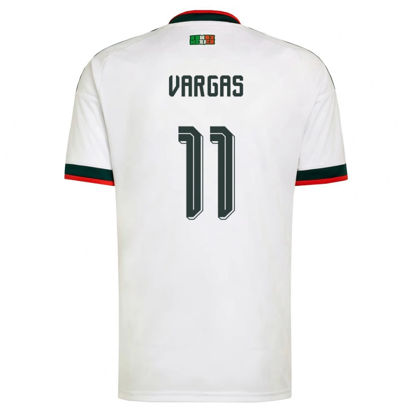 Danxen Niño Camiseta México Uziel Vargas #11 Blanco Borgoña Verde 2ª Equipación 26-28 La Camisa