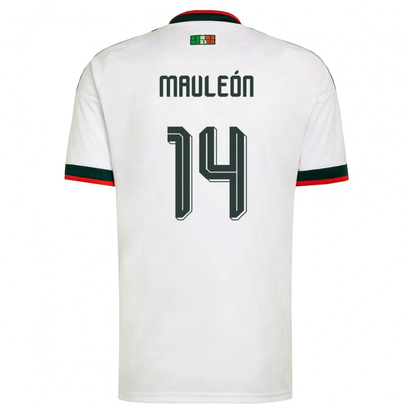 Danxen Niño Camiseta México Natalia Mauleon #14 Blanco Borgoña Verde 2ª Equipación 26-28 La Camisa