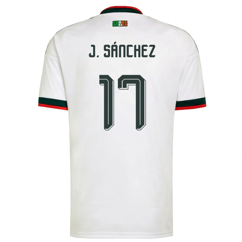 Danxen Niño Camiseta México Jorge Sánchez #17 Blanco Borgoña Verde 2ª Equipación 26-28 La Camisa