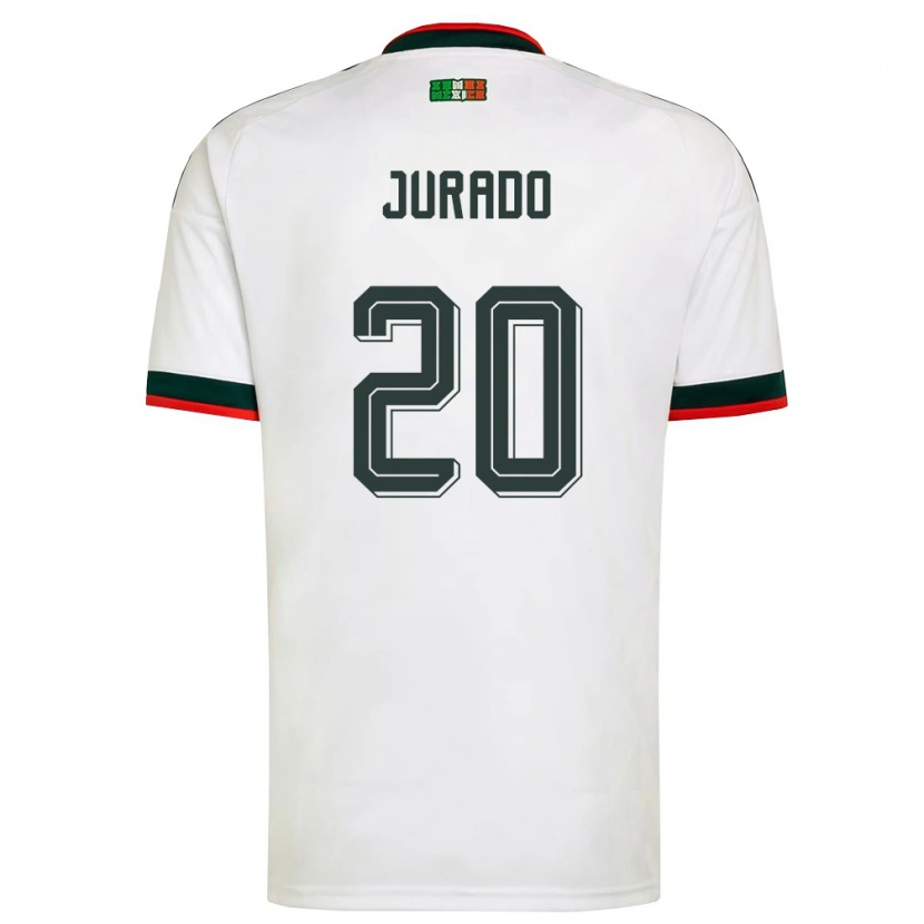 Danxen Niño Camiseta México Heriberto Jurado #20 Blanco Borgoña Verde 2ª Equipación 26-28 La Camisa