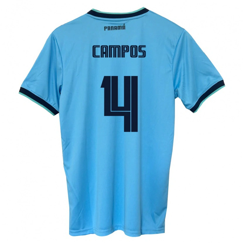 Danxen Niño Camiseta Panamá Oliver Campos #4 Azul Cielo Negro 2ª Equipación 26-28 La Camisa