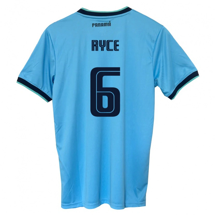Danxen Niño Camiseta Panamá Anel Ryce #6 Azul Cielo Negro 2ª Equipación 26-28 La Camisa