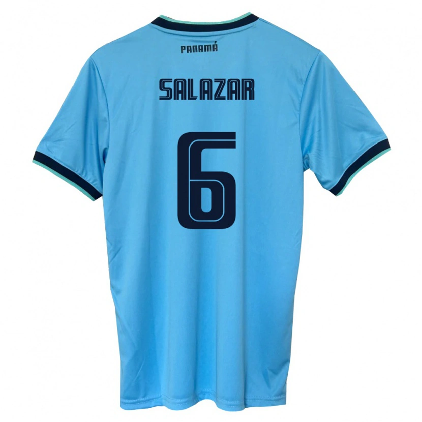 Danxen Niño Camiseta Panamá Deysiré Salazar #6 Azul Cielo Negro 2ª Equipación 26-28 La Camisa