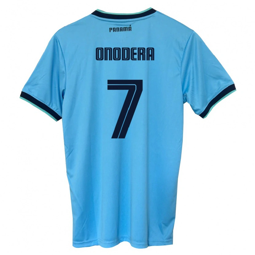 Danxen Niño Camiseta Panamá Alison Onodera #7 Azul Cielo Negro 2ª Equipación 26-28 La Camisa