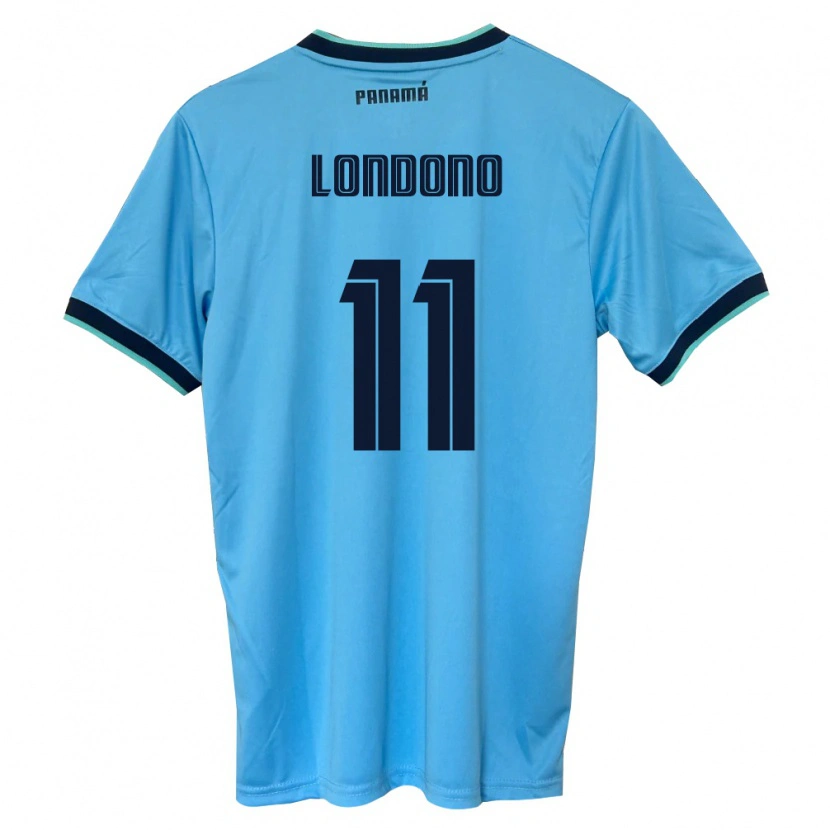 Danxen Niño Camiseta Panamá Azarias Londoño #11 Azul Cielo Negro 2ª Equipación 26-28 La Camisa