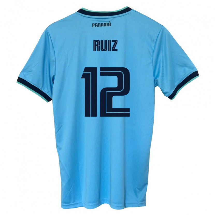Danxen Niño Camiseta Panamá Alberto Ruiz #12 Azul Cielo Negro 2ª Equipación 26-28 La Camisa