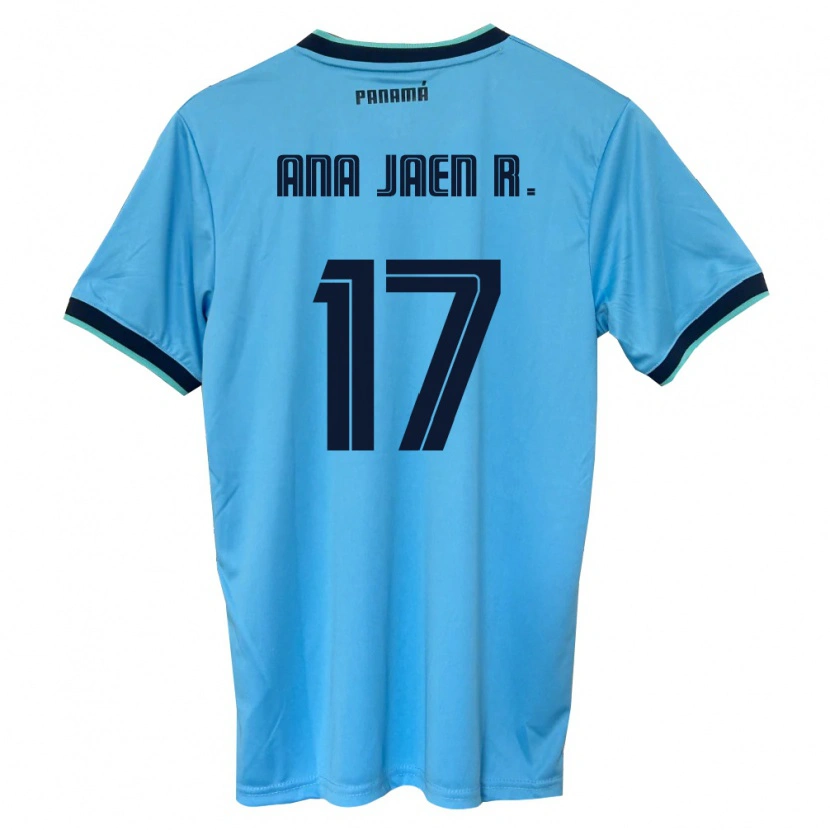 Danxen Niño Camiseta Panamá Ana Jaén Rodríguez #17 Azul Cielo Negro 2ª Equipación 26-28 La Camisa