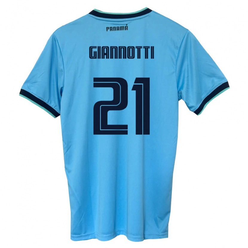 Danxen Niño Camiseta Panamá Daniel Giannotti #21 Azul Cielo Negro 2ª Equipación 26-28 La Camisa