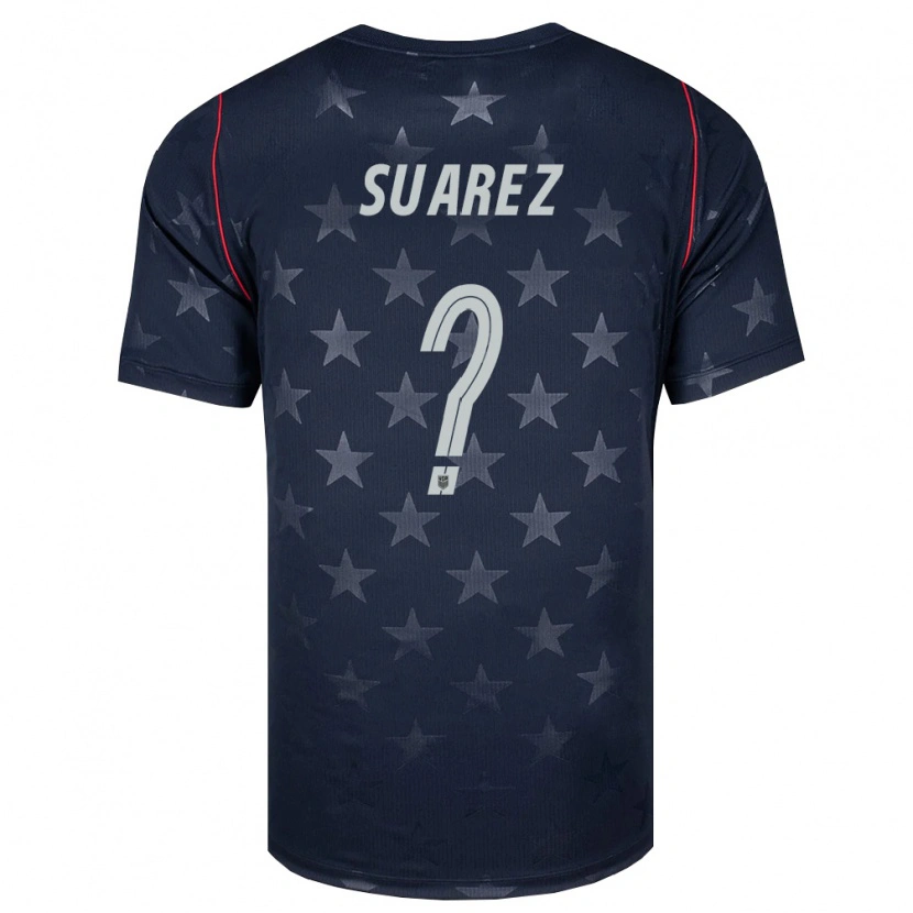 Danxen Niño Camiseta Estados Unidos Santiago Suarez #0 Negro Blanco Rojo 2ª Equipación 26-28 La Camisa