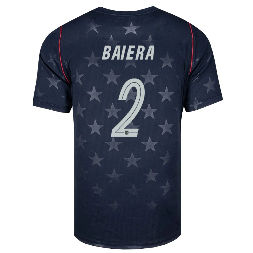 Danxen Niño Camiseta Estados Unidos Drew Baiera #2 Negro Blanco Rojo 2ª Equipación 26-28 La Camisa
