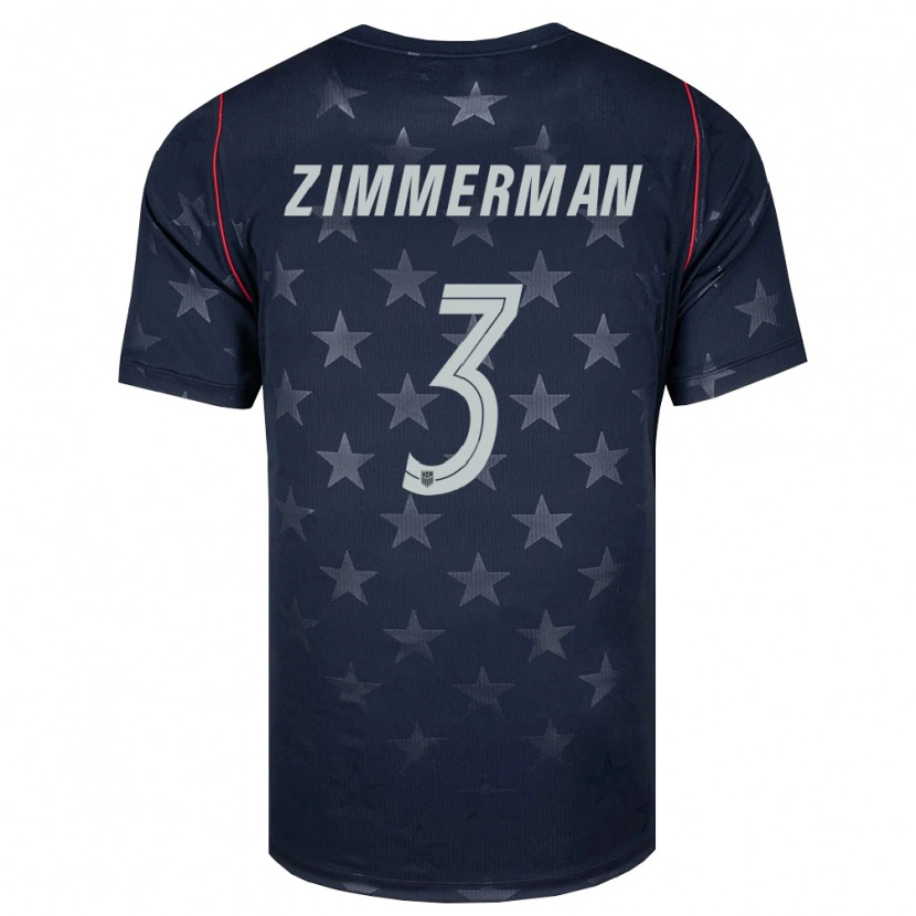 Danxen Niño Camiseta Estados Unidos Walker Zimmerman #3 Negro Blanco Rojo 2ª Equipación 26-28 La Camisa