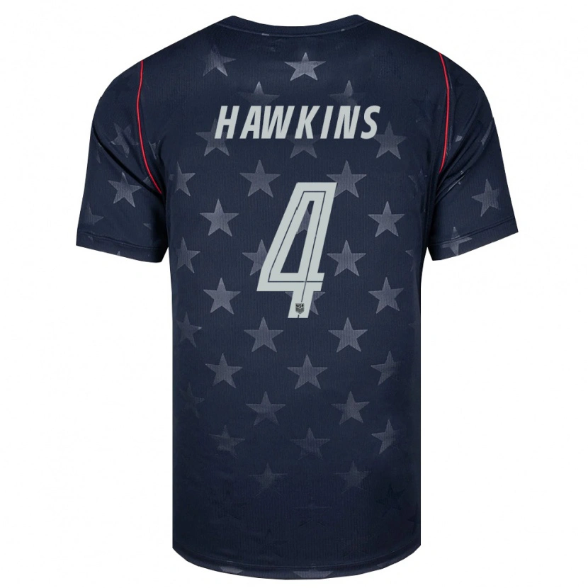 Danxen Niño Camiseta Estados Unidos Stuart Hawkins #4 Negro Blanco Rojo 2ª Equipación 26-28 La Camisa
