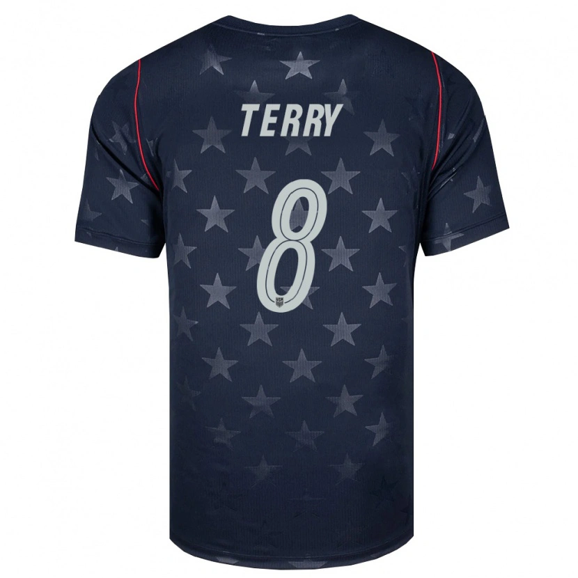 Danxen Niño Camiseta Estados Unidos Jude Terry #8 Negro Blanco Rojo 2ª Equipación 26-28 La Camisa
