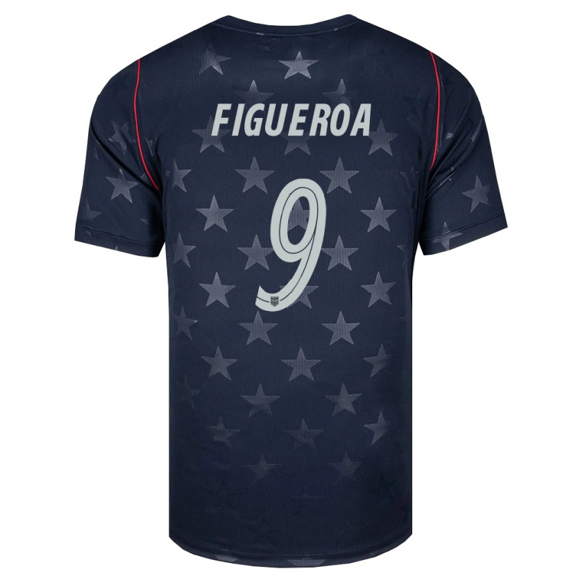 Danxen Niño Camiseta Estados Unidos Keyrol Figueroa #9 Negro Blanco Rojo 2ª Equipación 26-28 La Camisa