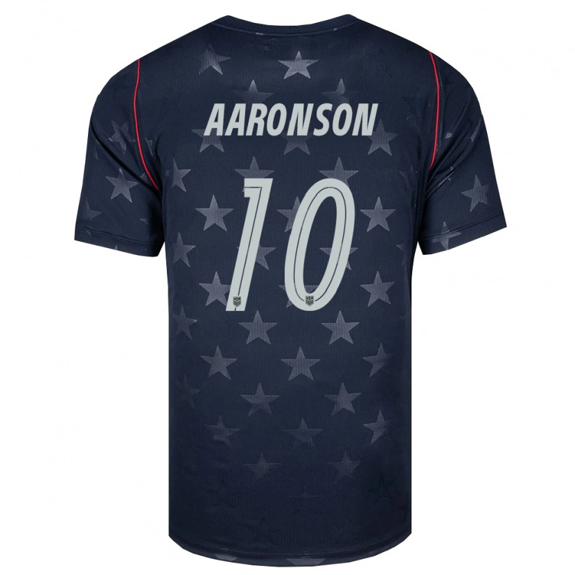 Danxen Niño Camiseta Estados Unidos Paxten Aaronson #10 Negro Blanco Rojo 2ª Equipación 26-28 La Camisa