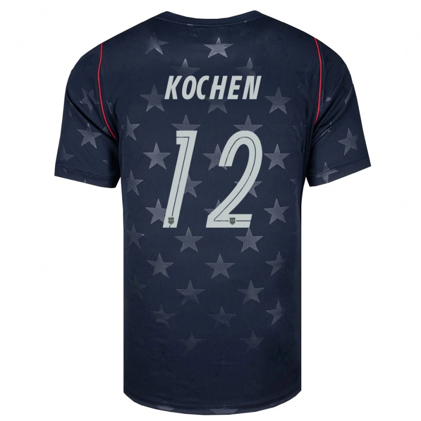 Danxen Niño Camiseta Estados Unidos Diego Kochen #12 Negro Blanco Rojo 2ª Equipación 26-28 La Camisa
