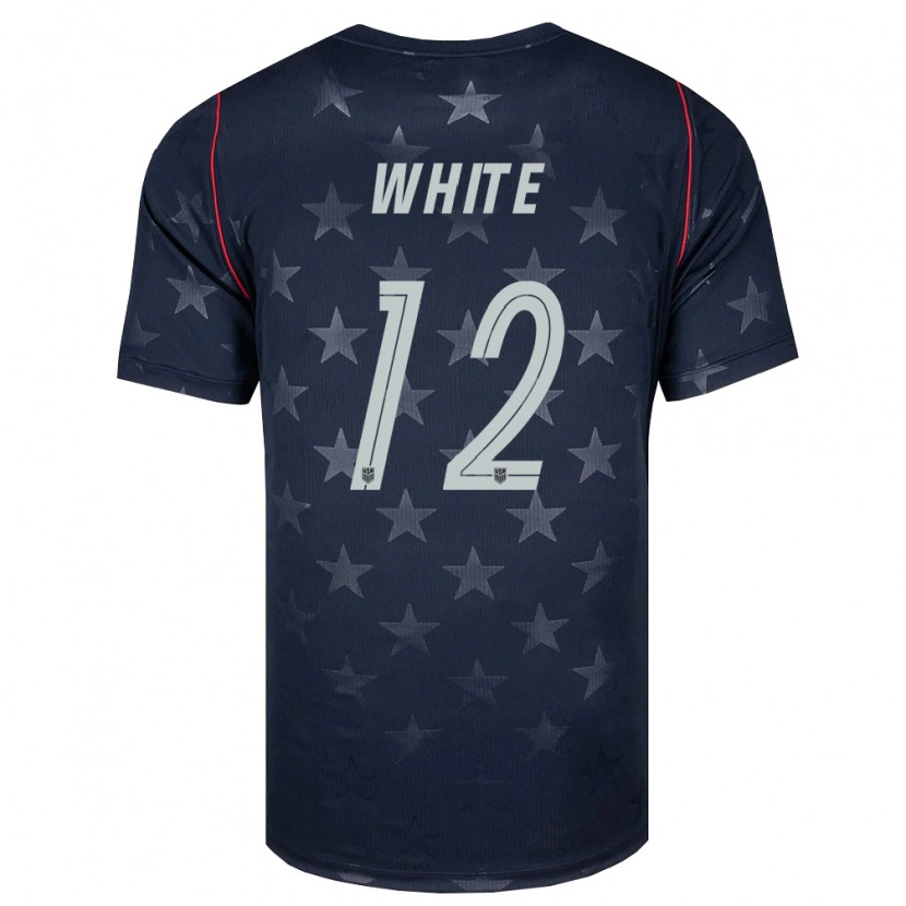 Danxen Niño Camiseta Estados Unidos Matthew White #12 Negro Blanco Rojo 2ª Equipación 26-28 La Camisa