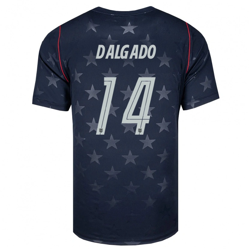 Danxen Niño Camiseta Estados Unidos Riley Dalgado #14 Negro Blanco Rojo 2ª Equipación 26-28 La Camisa