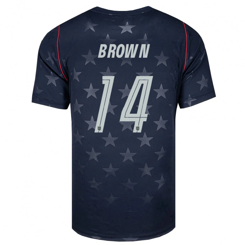 Danxen Niño Camiseta Estados Unidos Tristan Brown #14 Negro Blanco Rojo 2ª Equipación 26-28 La Camisa