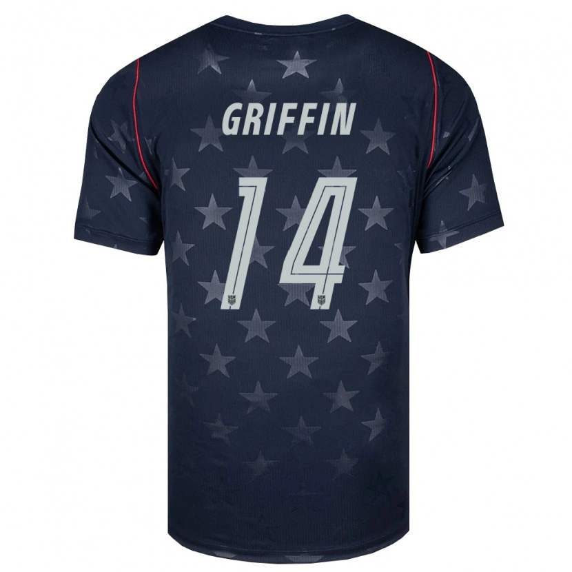 Danxen Niño Camiseta Estados Unidos Jordan Griffin #14 Negro Blanco Rojo 2ª Equipación 26-28 La Camisa