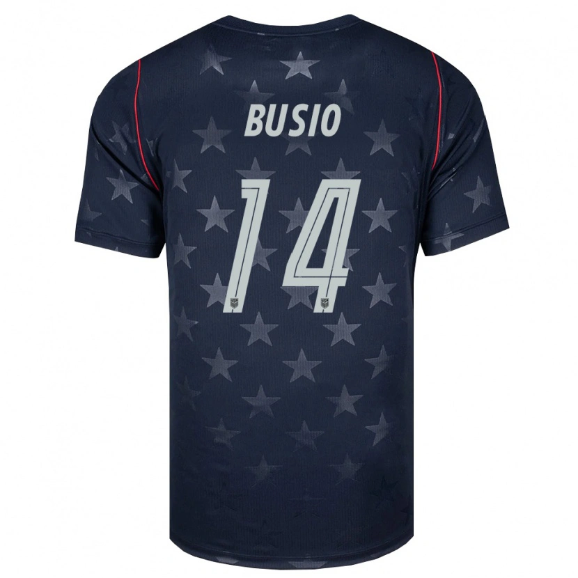 Danxen Niño Camiseta Estados Unidos Gianluca Busio #14 Negro Blanco Rojo 2ª Equipación 26-28 La Camisa