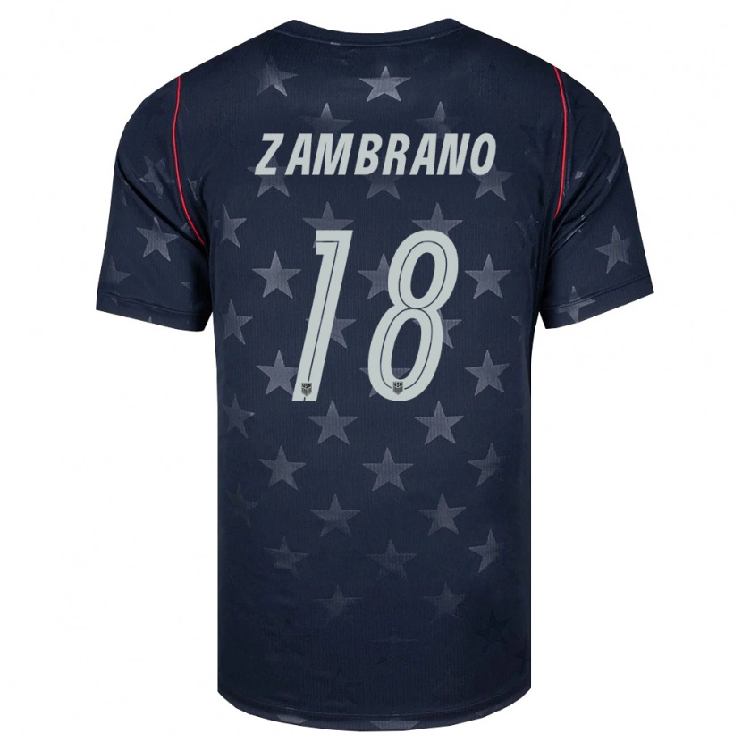 Danxen Niño Camiseta Estados Unidos Marcos Zambrano #18 Negro Blanco Rojo 2ª Equipación 26-28 La Camisa