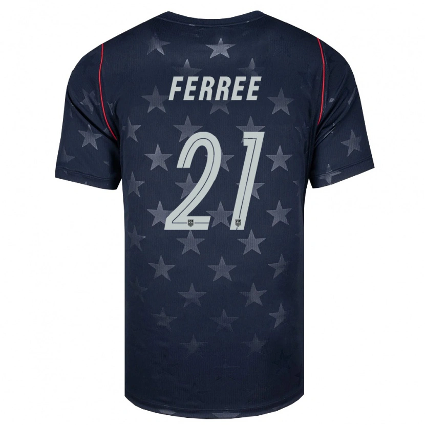 Danxen Niño Camiseta Estados Unidos Duran Ferree #21 Negro Blanco Rojo 2ª Equipación 26-28 La Camisa