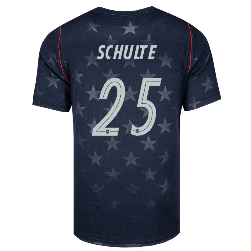 Danxen Niño Camiseta Estados Unidos Patrick Schulte #25 Negro Blanco Rojo 2ª Equipación 26-28 La Camisa