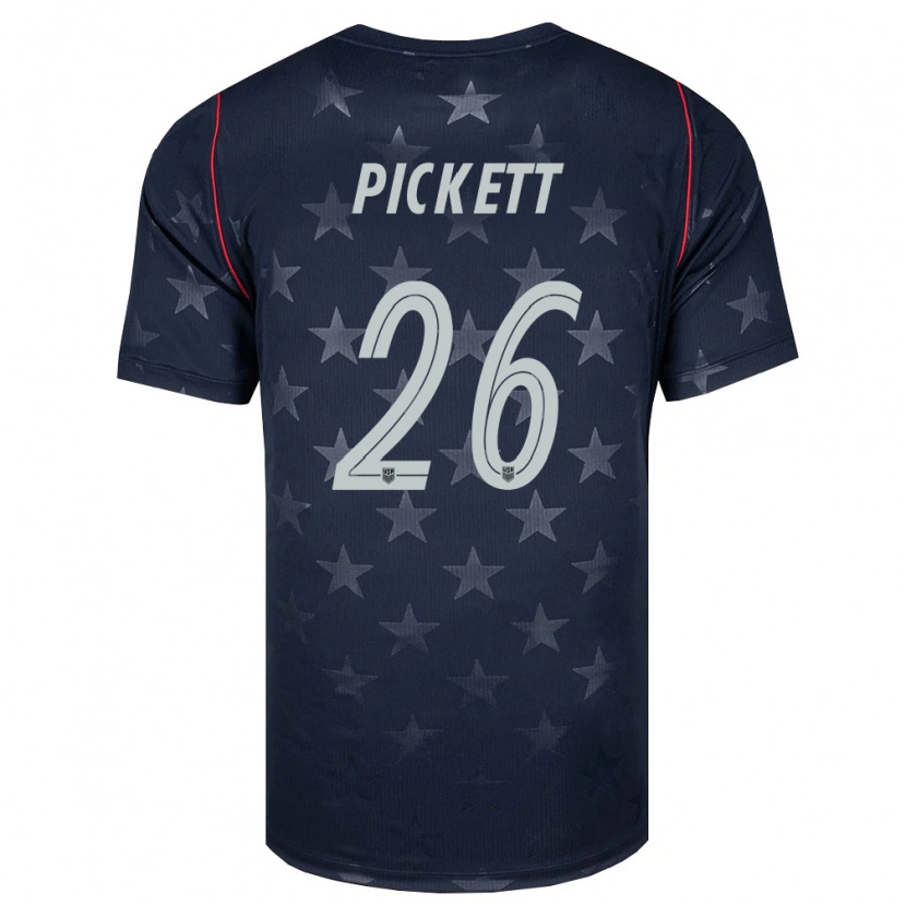 Danxen Niño Camiseta Estados Unidos Carson Pickett #26 Negro Blanco Rojo 2ª Equipación 26-28 La Camisa