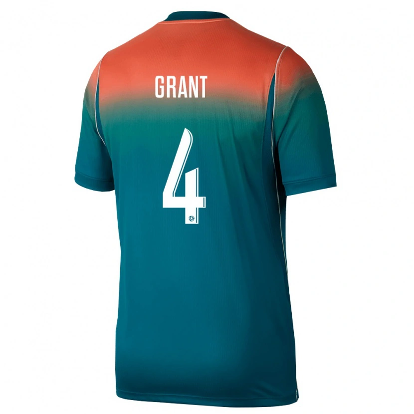 Danxen Niño Camiseta Australia Rhyan Grant #4 Verde Rosa 2ª Equipación 26-28 La Camisa