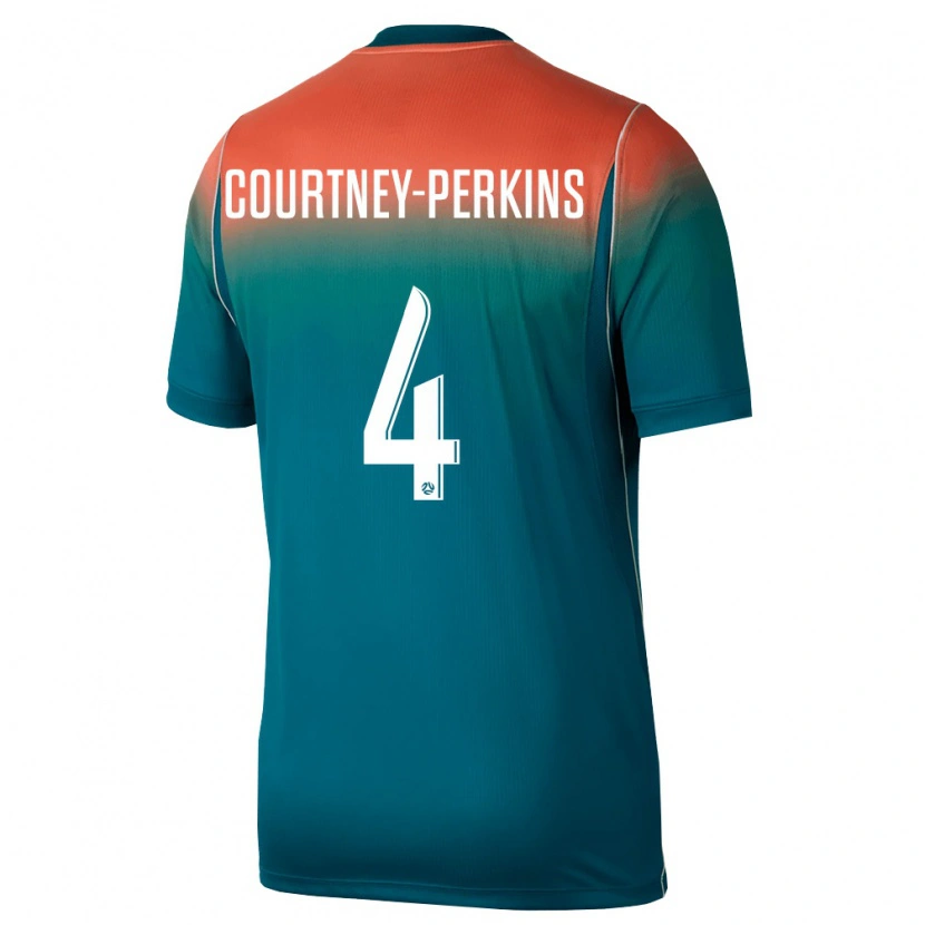 Danxen Niño Camiseta Australia Jordan Courtney Perkins #4 Verde Rosa 2ª Equipación 26-28 La Camisa