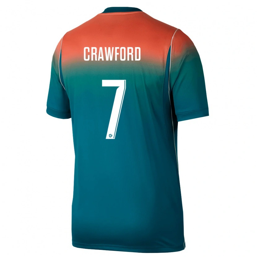 Danxen Niño Camiseta Australia Harry Crawford #7 Verde Rosa 2ª Equipación 26-28 La Camisa
