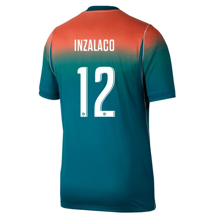 Danxen Niño Camiseta Australia Sonny Inzalaco #12 Verde Rosa 2ª Equipación 26-28 La Camisa