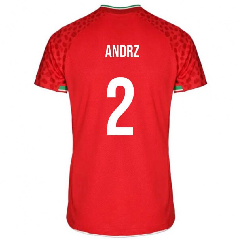 Danxen Niño Camiseta Irán Nima Andrz #2 Rojo Blanco 2ª Equipación 26-28 La Camisa