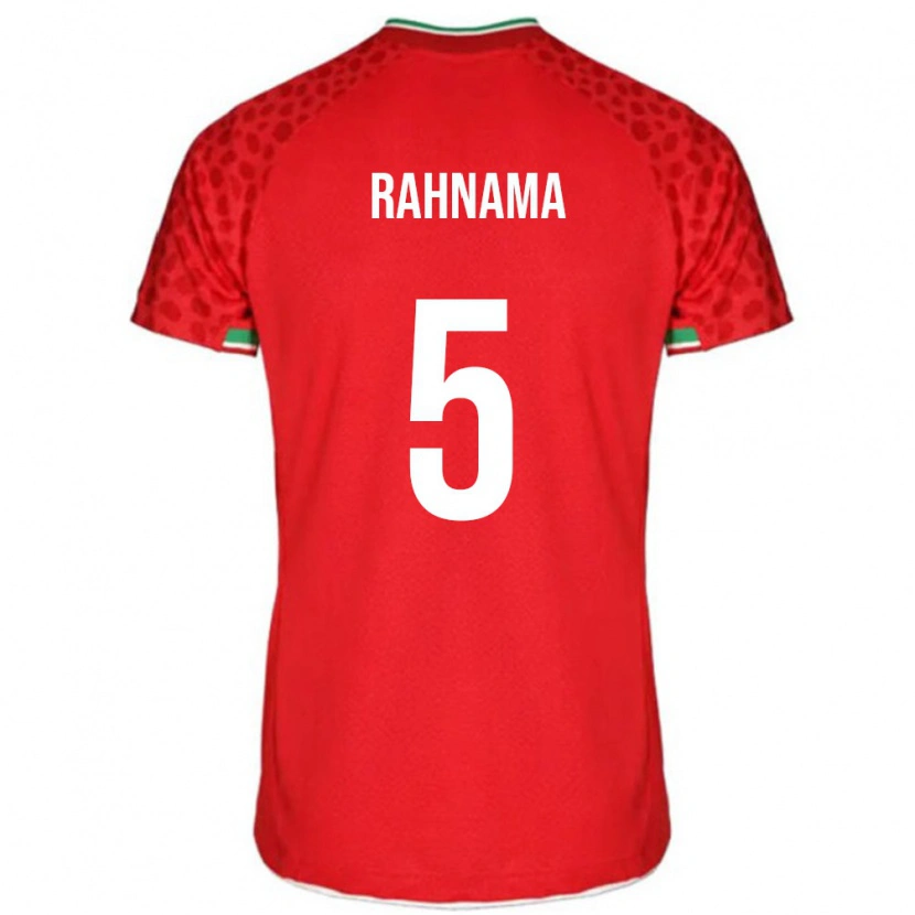 Danxen Niño Camiseta Irán Mohammadali Rahnama #5 Rojo Blanco 2ª Equipación 26-28 La Camisa