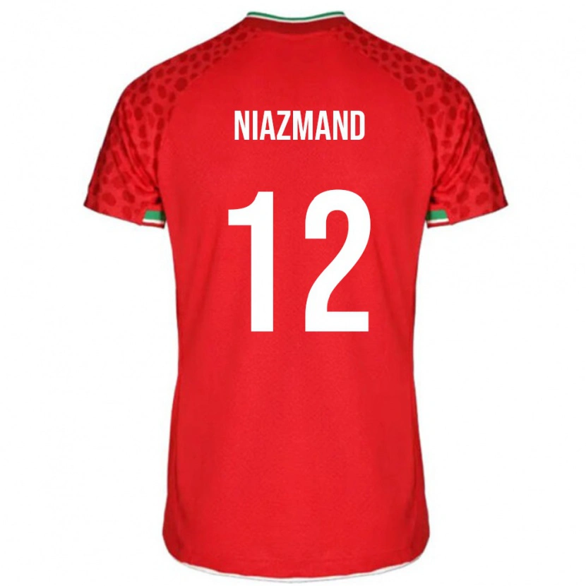 Danxen Niño Camiseta Irán Payam Niazmand #12 Rojo Blanco 2ª Equipación 26-28 La Camisa