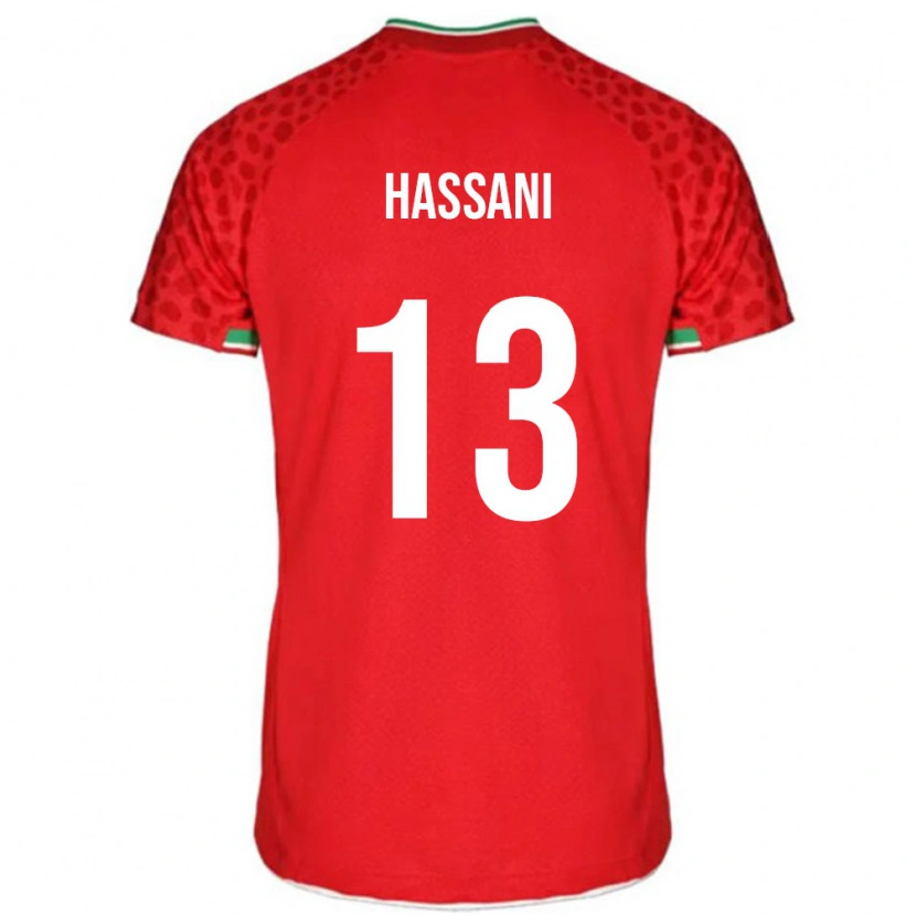 Danxen Niño Camiseta Irán Ali Hassani #13 Rojo Blanco 2ª Equipación 26-28 La Camisa