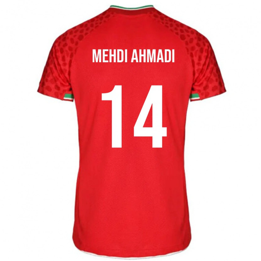 Danxen Niño Camiseta Irán Mohammad Mehdi Ahmadi #14 Rojo Blanco 2ª Equipación 26-28 La Camisa