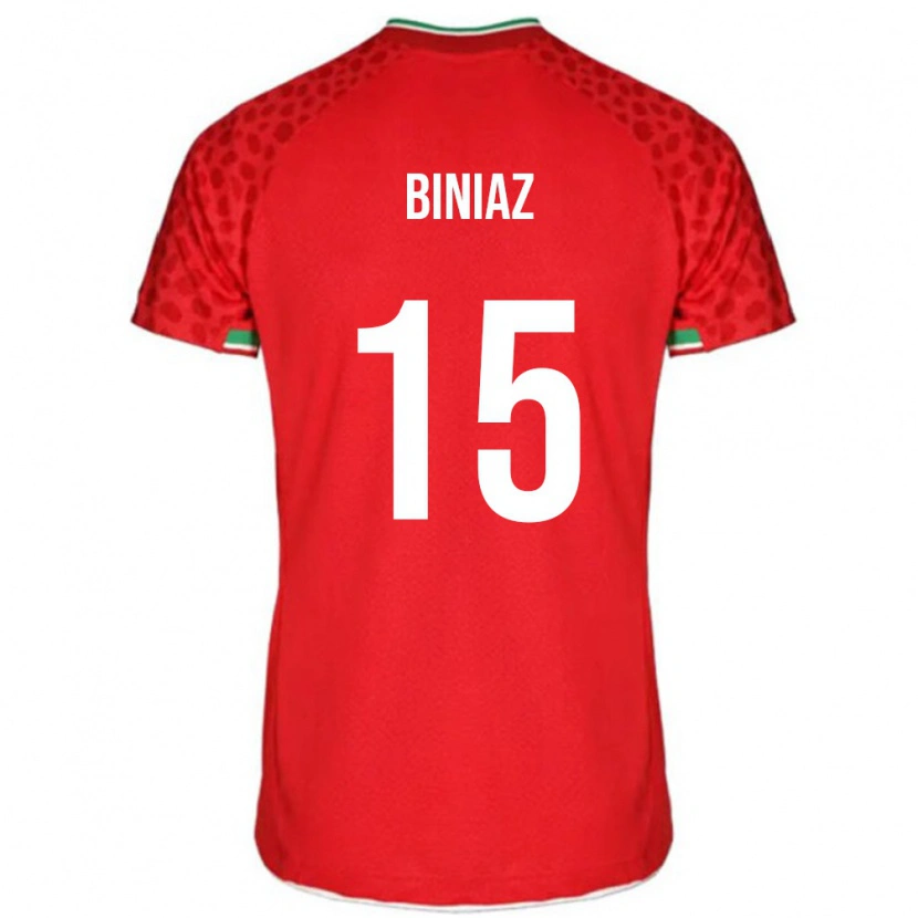 Danxen Niño Camiseta Irán Mohammad Biniaz #15 Rojo Blanco 2ª Equipación 26-28 La Camisa