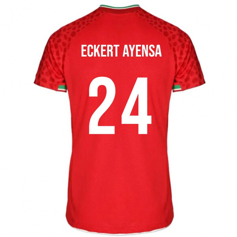 Danxen Niño Camiseta Irán Dennis Eckert Ayensa #24 Rojo Blanco 2ª Equipación 26-28 La Camisa