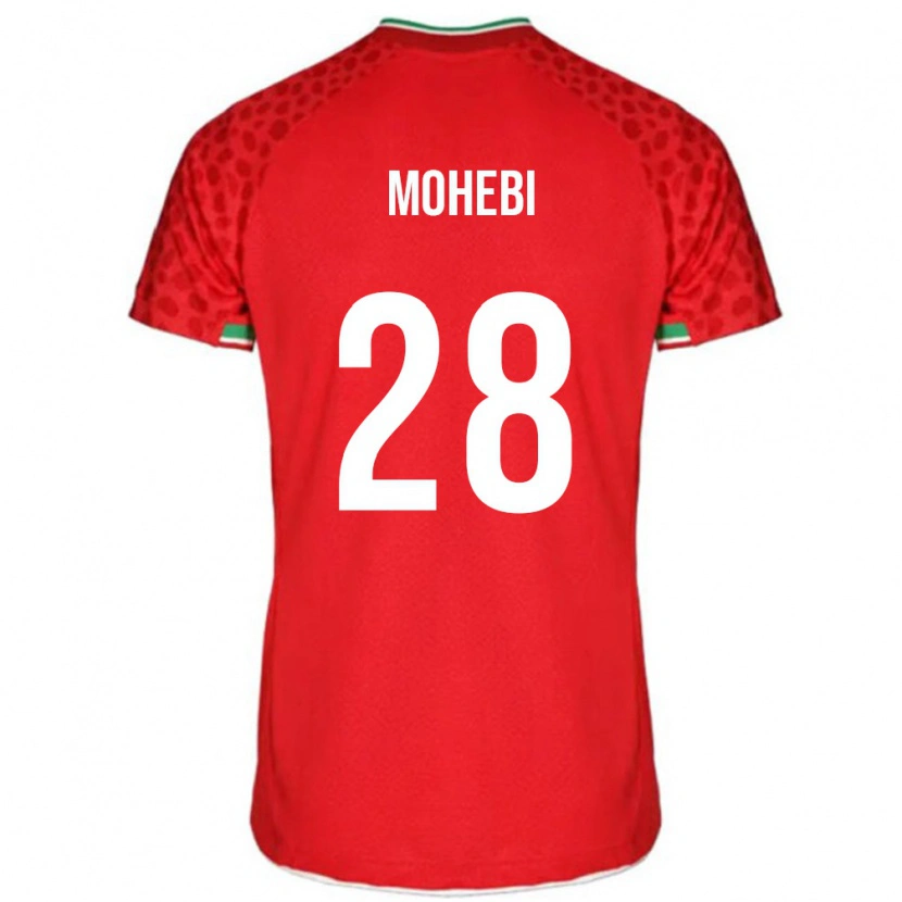 Danxen Niño Camiseta Irán Mohammadmehdi Mohebi #28 Rojo Blanco 2ª Equipación 26-28 La Camisa