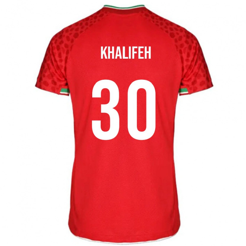 Danxen Niño Camiseta Irán Mohammad Khalifeh #30 Rojo Blanco 2ª Equipación 26-28 La Camisa
