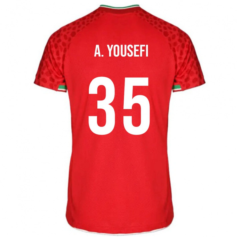 Danxen Niño Camiseta Irán Arya Yousefi #35 Rojo Blanco 2ª Equipación 26-28 La Camisa
