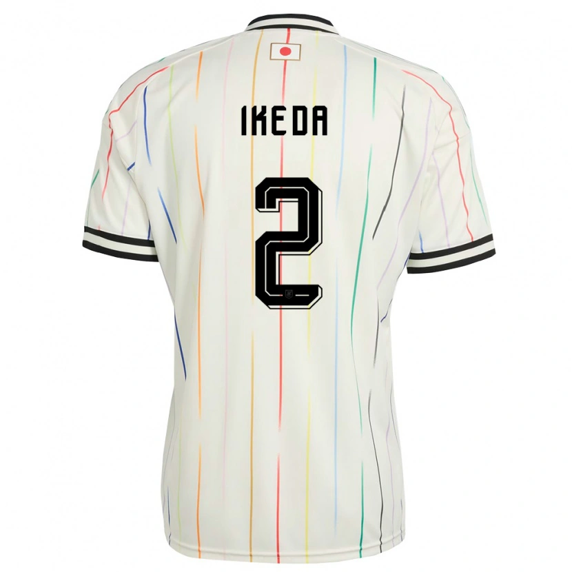 Danxen Niño Camiseta Japón Ayumu Ikeda #2 Blanco Negro 2ª Equipación 26-28 La Camisa