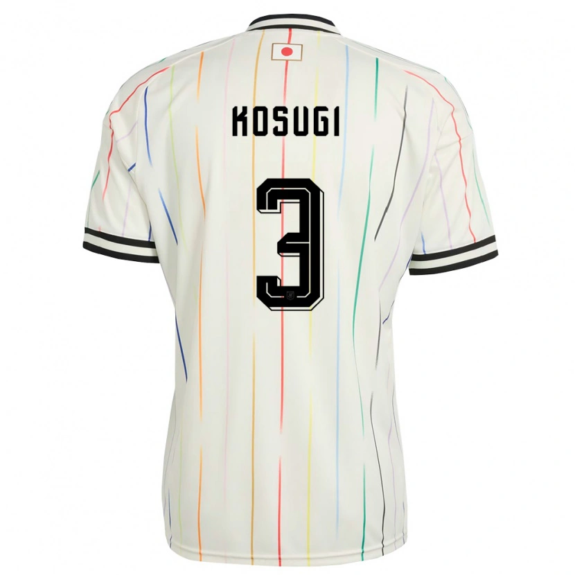 Danxen Niño Camiseta Japón Keita Kosugi #3 Blanco Negro 2ª Equipación 26-28 La Camisa
