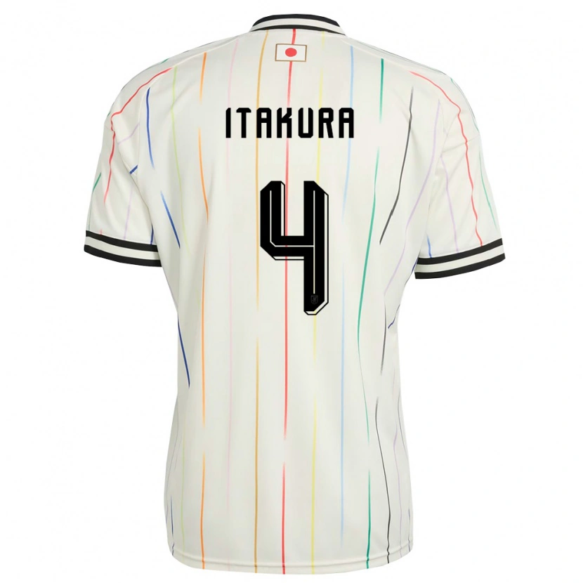 Danxen Niño Camiseta Japón Ko Itakura #4 Blanco Negro 2ª Equipación 26-28 La Camisa