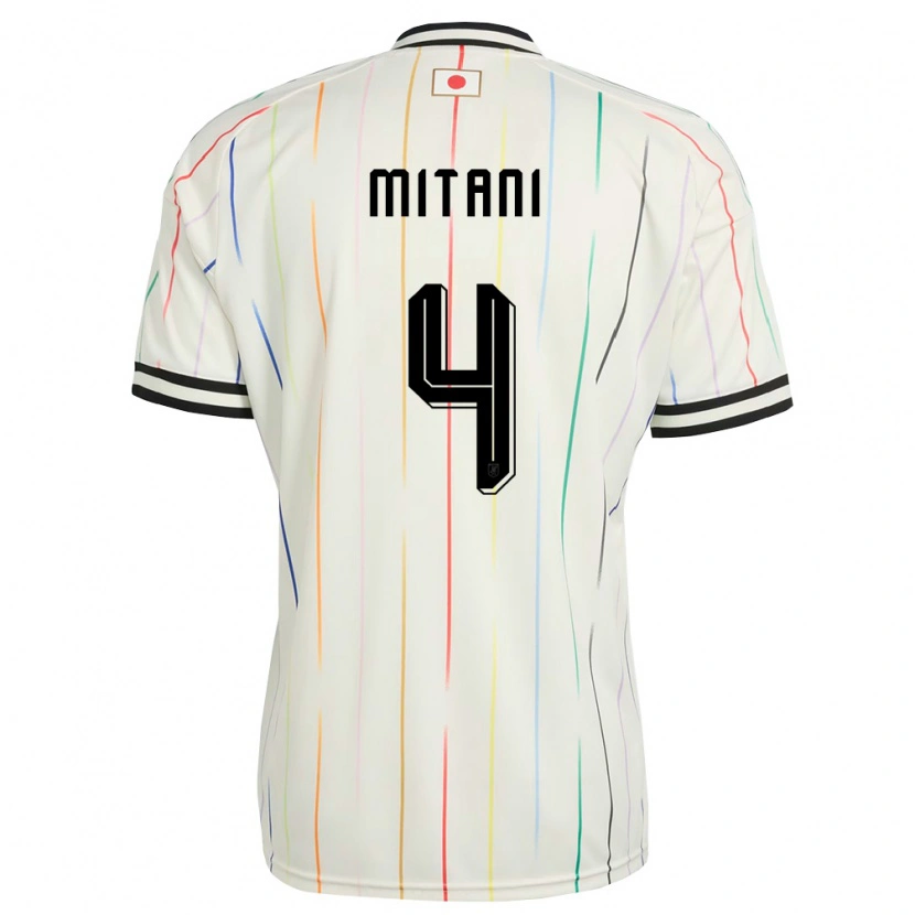 Danxen Niño Camiseta Japón Tomohiro Mitani #4 Blanco Negro 2ª Equipación 26-28 La Camisa